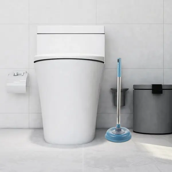 Household Toilet Plunger Long Handle Heavy Duty Drain Unclogger Toilet Cleaning Tool Kitchen Sink Shower Blockage Remover