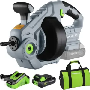 Cordless Electric Drain Auger 25Ft Plumbing Snake with Battery & Charger for Sink Toilet Sewer