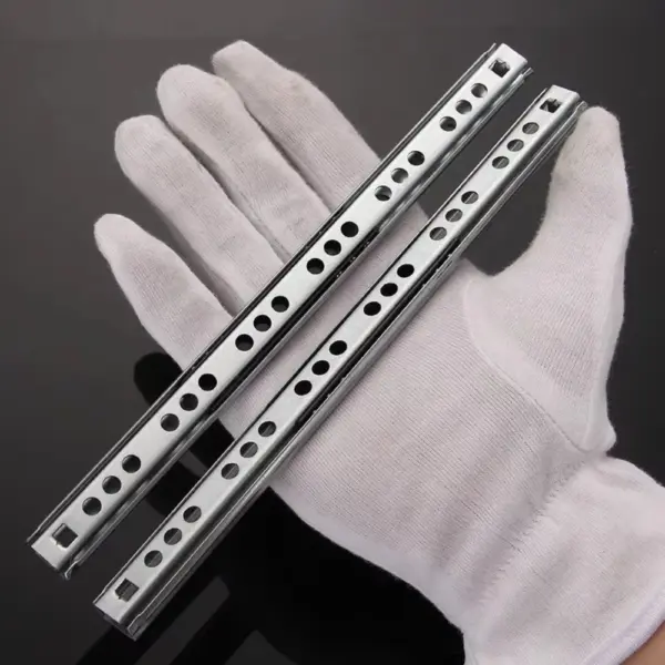 2PCS Smooth Glide Bearing Drawer Slides 17mm Wide Hardware Accessories Drawer Rail Two Way Slide Full Extension Drawer Glides