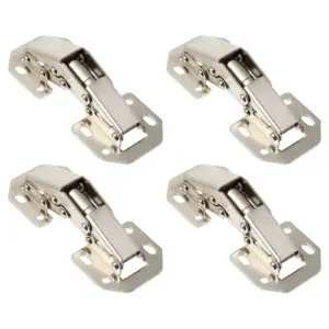 4Pcs Heavy Duty Cabinet Hinges Cold Rolled Steel Rust Resistant Kitchen Cabinet Door Hinge Smooth Opening Closing Furniture