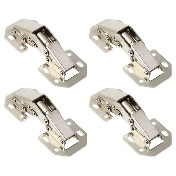 4Pcs Heavy Duty Cabinet Hinges Cold Rolled Steel Rust Resistant Kitchen Cabinet Door Hinge Smooth Opening Closing Furniture