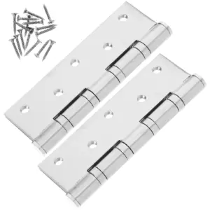 2Pcs Stainless Steel Flat Cabinet Hinges Heavy Duty Ball Bearing Door Hinges for Wardrobes Cabinets Furniture Interior Exterior