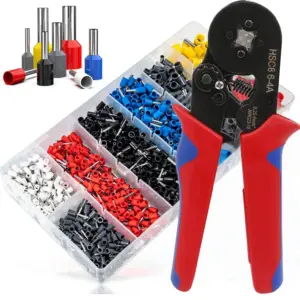 1200pcs Tubular Terminal Block Connector Wire Terminal Kit with Crimper Plier Insulated Cord Pin End Terminal Electrical Crimper