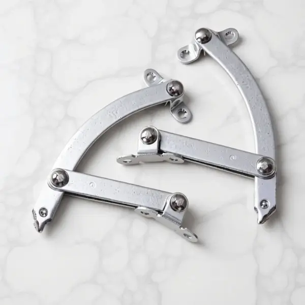 2Pcs Cabinet Door Gas Support Satin Silver Heavy Duty Struts Spring Lift Stoppers Lid Opener 90 Degree Cupboard Spring Shocks