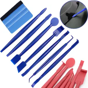 8Pcs Car Vinyl Wrap Film Squeegee Scraper Tools Carbon Fiber Decal Film Installation Edge Trimmer Squeegee Kit Auto Accessories