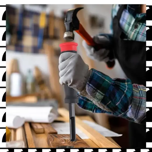A44U Wood Chisel Set With 3 Protective Caps Square Mortise Chisels With Non-Slip Handle For Door Mounting Frames