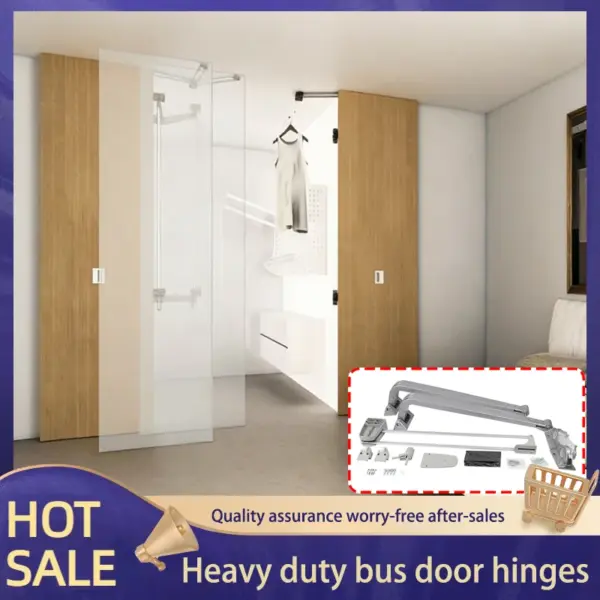 Heavy Duty Barn Door Hinge Flush Mount Invisible Soft Closing Silent Damping For Wood Cabinet Wardrobe Closet Kitchen Cupboard