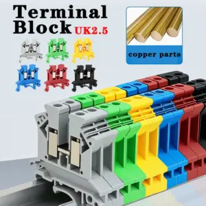 20/50/100Pcs PT2.5 Din Rail Terminal Block Push In Spring Screwless 2.5mm² Electrical Wire Conductor Connector