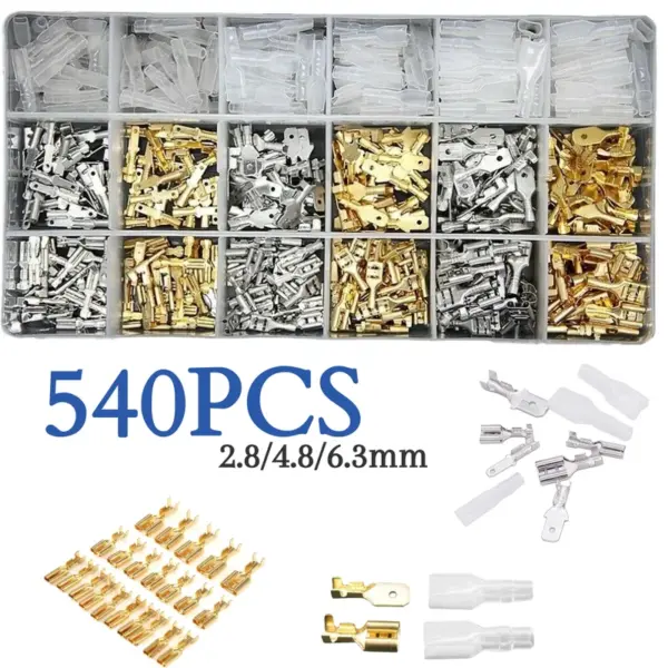 540/360Pcs Female Male Electrical Spade Wire Butt Connectors Lugs Battery Starter Cable Splice Crimp Terminals Kit Assortment