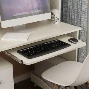 2Pairs Premium Stainless Steel Drawer Slides Smooth Quiet Full Extension Track for Keyboard Tray Desk Storage Cabinet Slide Rail
