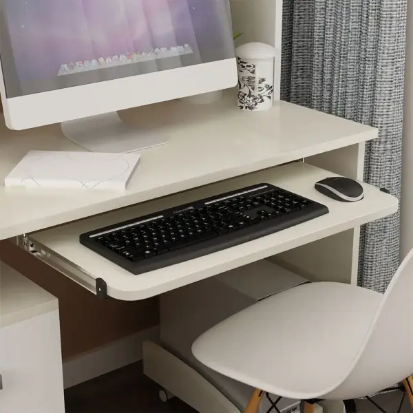 2Pairs Premium Stainless Steel Drawer Slides Smooth Quiet Full Extension Track for Keyboard Tray Desk Storage Cabinet Slide Rail