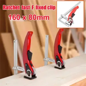 80x160mm Steel Ratcheting F Clamp Bar Quick Release for MFT Guide Rail System Woodworking Clamping Pressure DIY Hand Tool