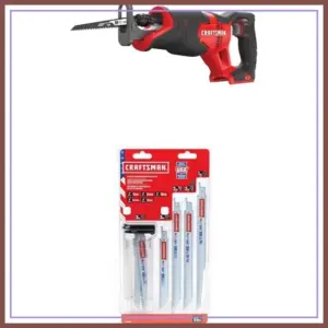 20V Cordless Reciprocating Saw, 1-Inch Stroke, Tool Only with 11-Piece Blade Set