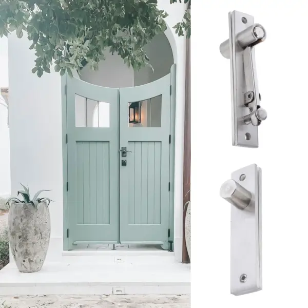 1Set Stainless Steel Door Pivot Hinge Heavy Duty 360 Degree Rotation Adjustable Hidden Revolving Door Hinge for Wood Doors