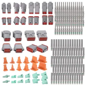 188PCS Deutsch DT Gray Connector Kit with 16 Solid Contacts in 2,3,4,6,8 and 12 Pin Configurations,Automotive Connectors