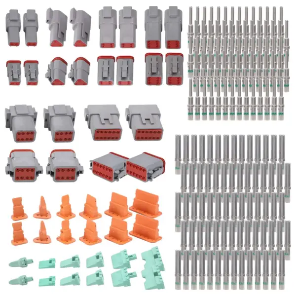 188PCS Deutsch DT Gray Connector Kit with 16 Solid Contacts in 2,3,4,6,8 and 12 Pin Configurations,Automotive Connectors