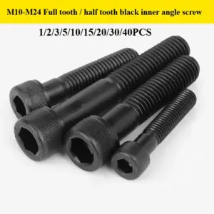 M10 M20 M22 M24 Black Grade Steel Lengthened Long Allen Hexagon Hex Socket Cap Head Half Thread Screw Bolt 16~200mm Boulon Btr