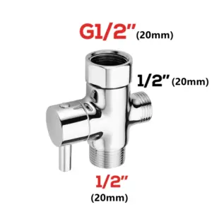 3-way G1/2 Shower Diverter Valve Water Separator Shower Tee Adapter Adjustable Faucet Switcher Bathroom Replacement Part