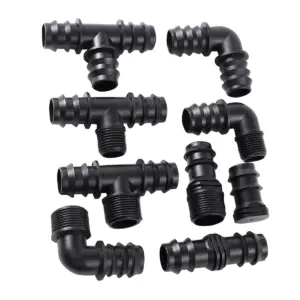 DN25mm Pipe Quick Connector 1/2" 3/4" Male Thread Barbed Tee Elbow Straight End Plug Joint Garden Irrigation Pagoda Pipe Fitting