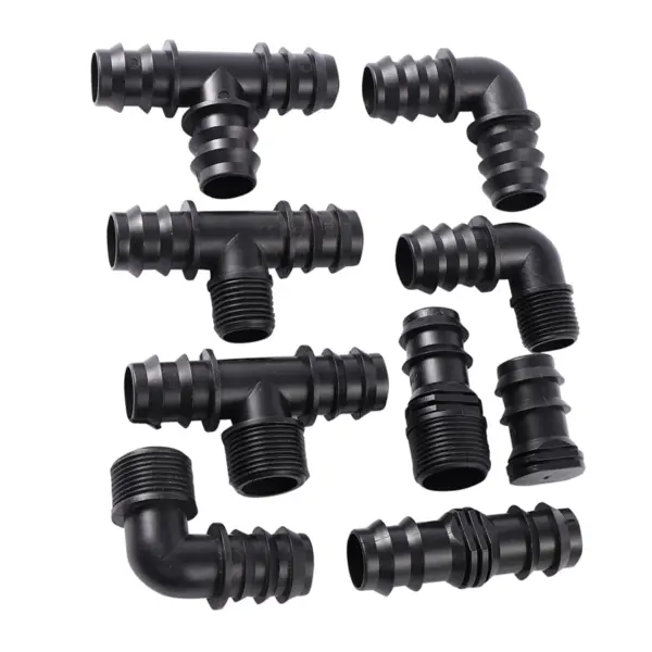 DN25mm Pipe Quick Connector 1/2" 3/4" Male Thread Barbed Tee Elbow Straight End Plug Joint Garden Irrigation Pagoda Pipe Fitting