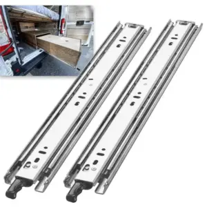 51mm 1 Pair Heavy Duty Drawer Slides 68kg Load Capacity Locking Full Extension Ball Bearing Cabinet Rails Runners Tracks Glides