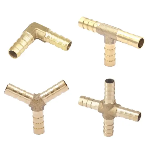 Fit Hose 3/4/6/8/10/12/14/16/19/25mm Barbed Equal/Reduce Elbow/Tee/Y/Cross 4 Ways Brass Pipe Fitting