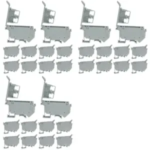 A19F-UK5-HESI UK5RD Without LED DIN Rail Fuse Terminal Base Disconnect Terminal Block Screw Clip (Pack Of 30Pcs,Grey)