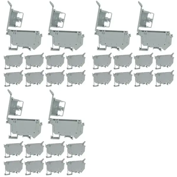 A19F-UK5-HESI UK5RD Without LED DIN Rail Fuse Terminal Base Disconnect Terminal Block Screw Clip (Pack Of 30Pcs,Grey)