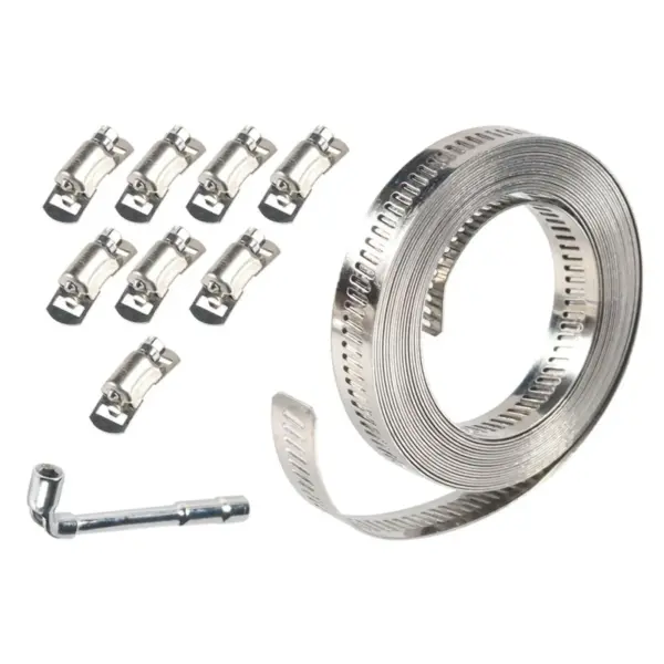 304 Stainless Steel Hose Clamp Adjustable Metal Strap Adjustable Screw Clip for Mechanical Pole Plumbing Worm Gear Hose Air Duct
