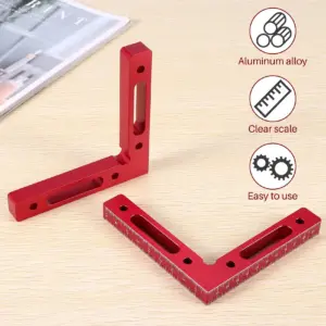 B08B-2 Pcs Aluminium Alloy 90 Degree Positioning Squares Right Angle Clamps Woodworking Carpenter Tool Corner Clamping Square