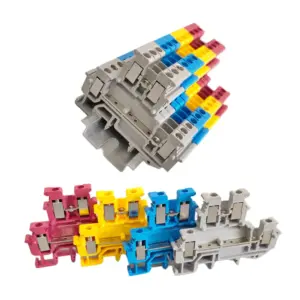 10Pcs MBKKB-2.5 Din Rail Terminal Block Double Layer 2.5mm² Screw Connection Contact Electrical Wire Conductors MBKKB2.5