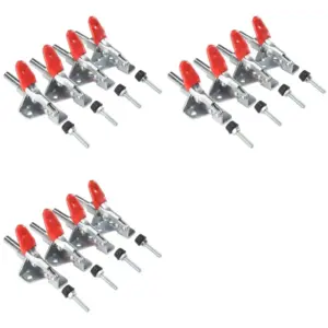 A76X-12Pcs GH-301AM 45Kg Toggle Clamp Quick Release Pull Action Vertical/Horizontal Type Clamps Hand Tool For Woodworking