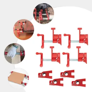 4 Pack Iron Woodworking Clamps,Heavy Duty Cast Iron Quick Release Bar Clamps, Wood Gluing Pipe  3/4" Pipe Clamp Set