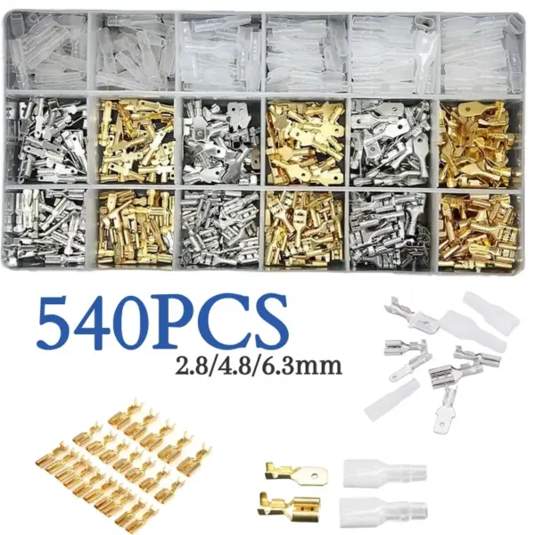 540/360Pcs Box Insulated Male Female Wire Connector 2.8/4.8/6.3mm Electrical Crimp Terminals Termin Spade Connector Assorted Kit