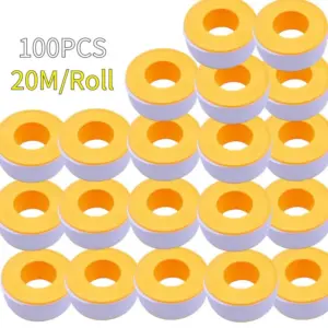 100 Rolls PTFE Thread Seal Tape Water and Gas Thread Joint Pipes Plumbing Fitting Plumber Tools 100Pcs
