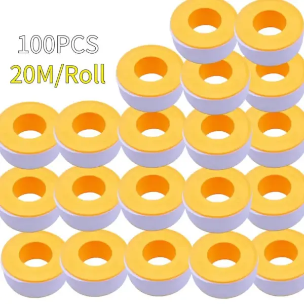 100 Rolls PTFE Thread Seal Tape Water and Gas Thread Joint Pipes Plumbing Fitting Plumber Tools 100Pcs