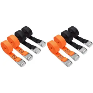 ABZV-Lashing Straps Tie Down Straps With Zinc Alloy Cam Lock Buckle Up , For Cargo, Gear, Bikes & More (8 Pack)