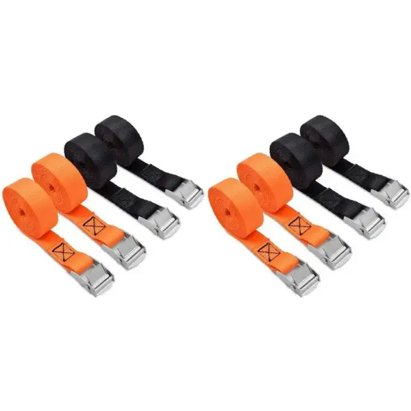ABZV-Lashing Straps Tie Down Straps With Zinc Alloy Cam Lock Buckle Up , For Cargo, Gear, Bikes & More (8 Pack)