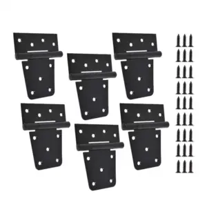 Heavy-Duty Door Hinge 3.5 Inches 8.9 cm Black Door Shed Hinge Square Barn Hinge Shed Wooden Fence Door