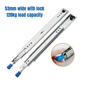 1 Pair Heavy Duty Locking Drawer Slides Full Extension Runners With Lock 10-40 Inch Side Mount Ball Bearing Rails Track 250 Lbs