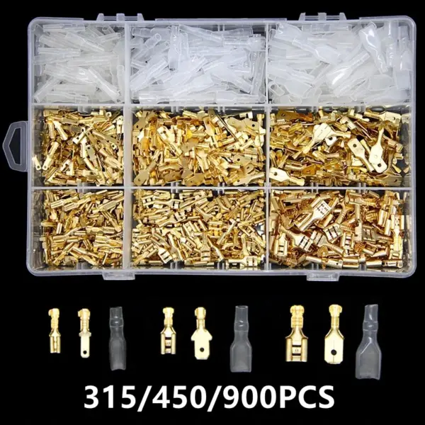 150-900PCS Insulated Male Female Wire Connector Electrical Crimp Terminals Spade Connector Sleeve Assorted Kit 2.8/4.8/6.3mm