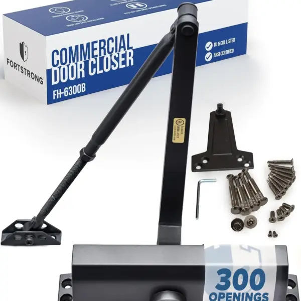 Heavy Duty Commercial Door Closer Black Automatic Hydraulic Spring Hinge Soft Closing Arm UL ADA ANSI A156.4 Grade 1