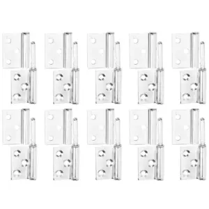 10Pcs Detachable Lift Off Hinges Stainless Steel Flag Design Heavy Duty Door Hinges for Wood Cabinets Shoe Racks Windows