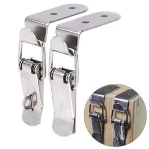 90 Degree Duck-mouth Buckle Hook Lock Iron Spring Loaded Draw Toggle Latch Clamp Clip Metal Hasp Latch Catch Clasp Toolbox Latch