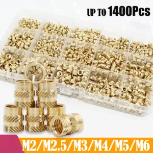 M2 M3 M4 M5 M6 Brass Heat Set Insert Nut Hot Melt Knurled Threaded Injection Insert Double Twill Embedment Copper Nut 3D Print