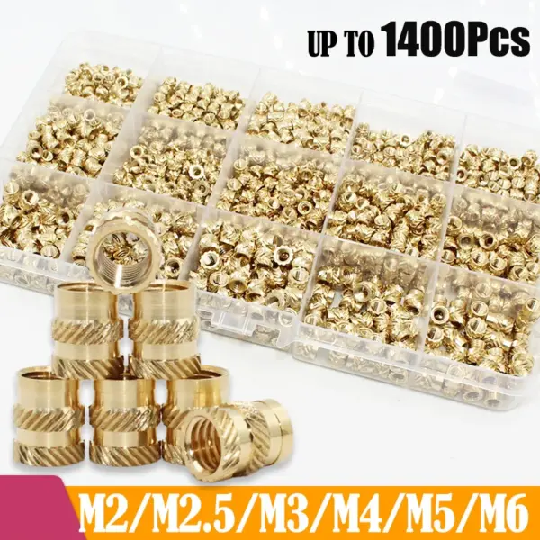 M2 M3 M4 M5 M6 Brass Heat Set Insert Nut Hot Melt Knurled Threaded Injection Insert Double Twill Embedment Copper Nut 3D Print
