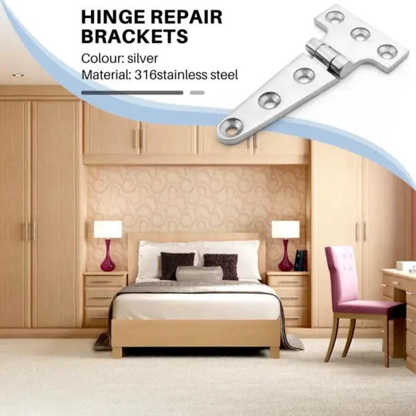 2PCS Heavy Duty T Hinge 316 Stainless Steel Marine Grade Casting  Door Hatch Hinge Boat hidden door hinge  door
