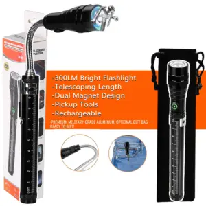 Multifunctional Led Flashlight Portable Telescopic Magnetic  Pen Handy Gift Tool For Picking Up Bolt Extendable Pickup Rod Stick