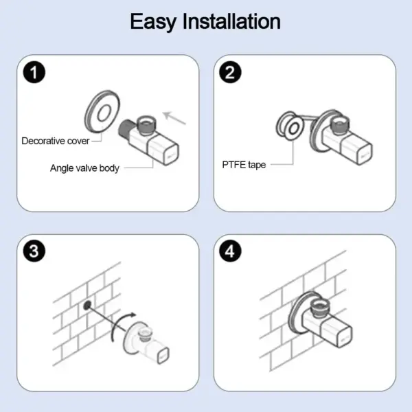 Durable Copper Angle Valve Replacement G1/2" Thread Water Outlet Valve Multi Functional Water Tap Connector Hardware