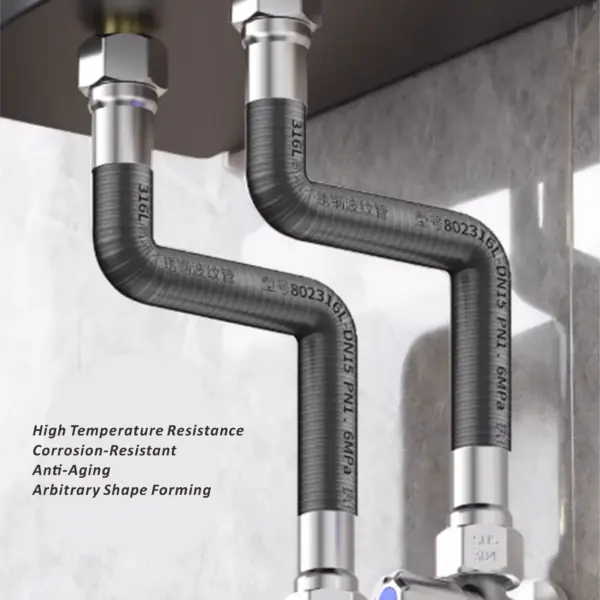 New 304 Stainless Steel Faucet Braided Water Pipe 1/2 Inch Hot and Cold Water Faucet Inlet Hose Heater Flexible Connecting Pipe